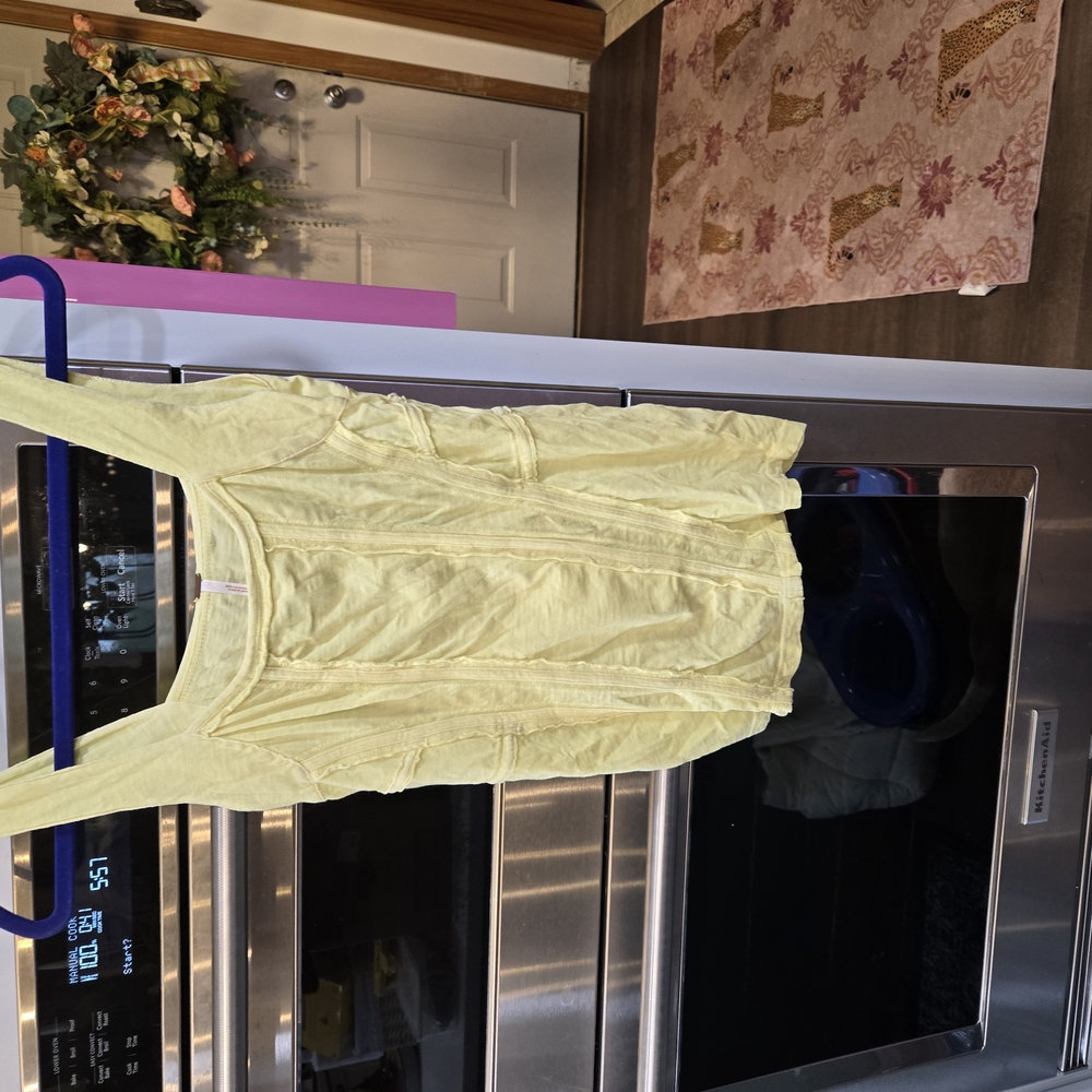 Free People Light Yellow Tank Top